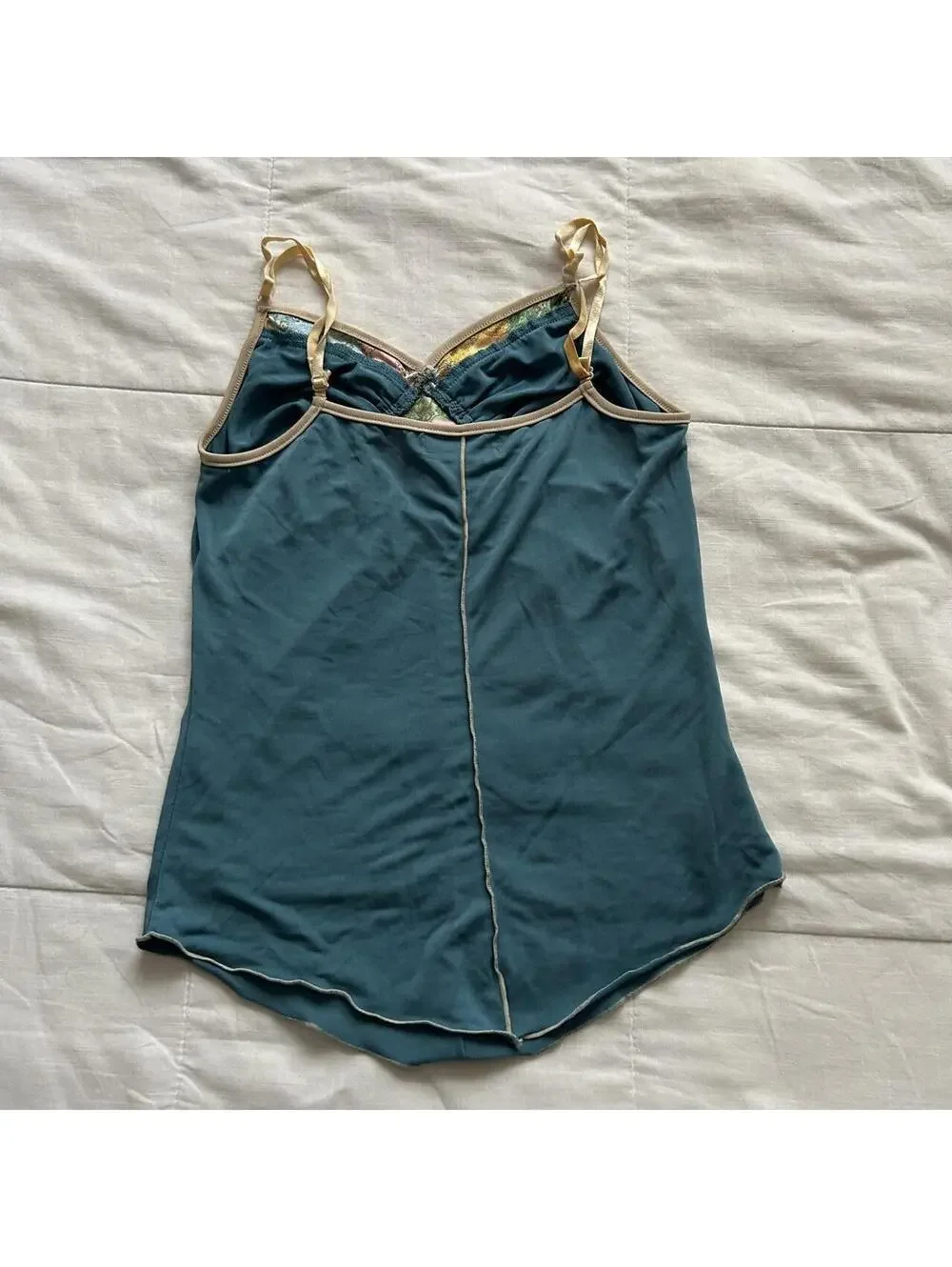 Ozz On Teal Unique Cami Top Floral Brocade Fairy Grunge Japan Size S
